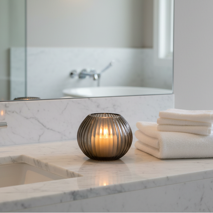 Lowlands Design Quartz Candleholder - Indigo Smoke