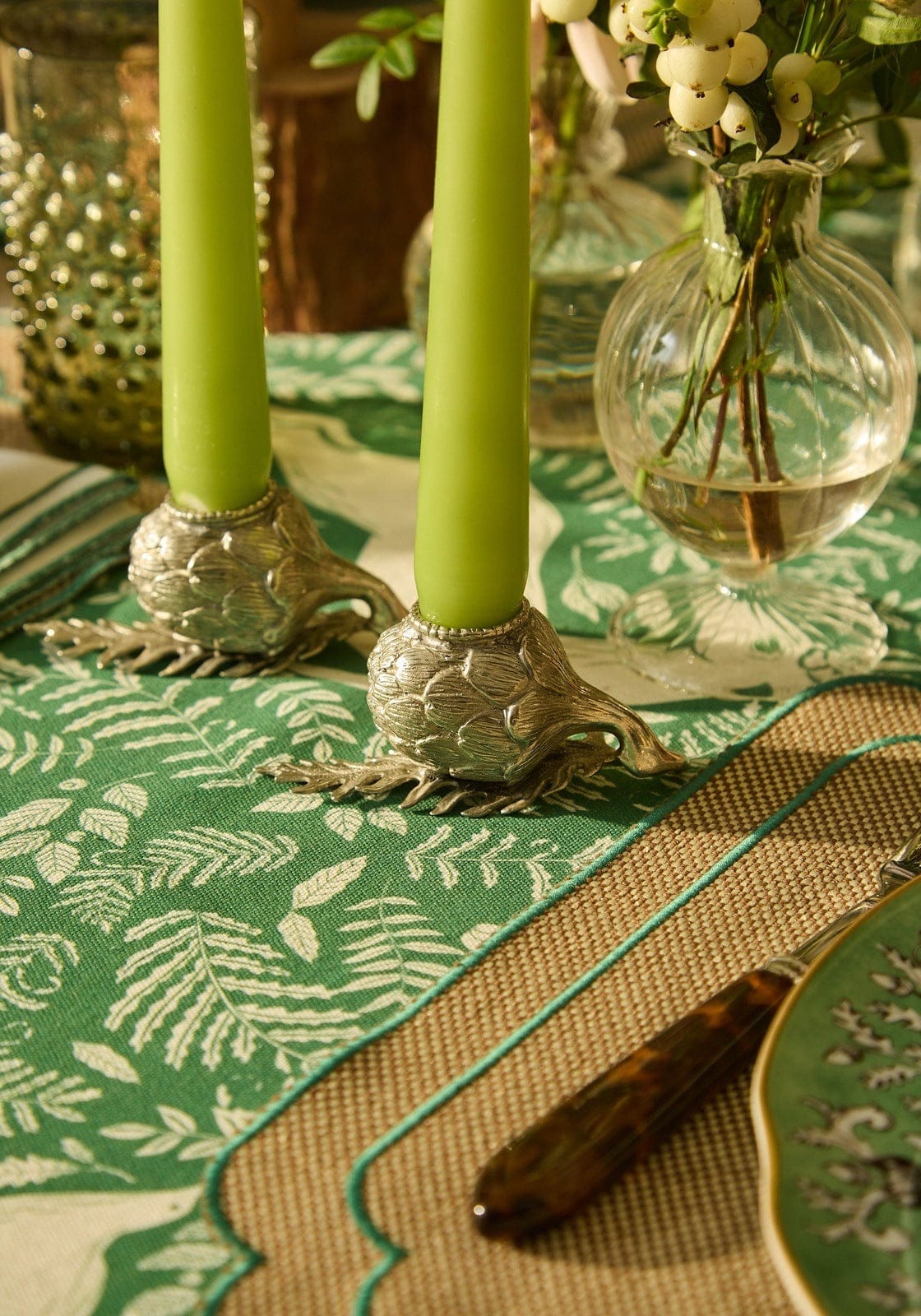 Casa by Josephine Jenno Pewter Artichoke Candleholder - Set of 2