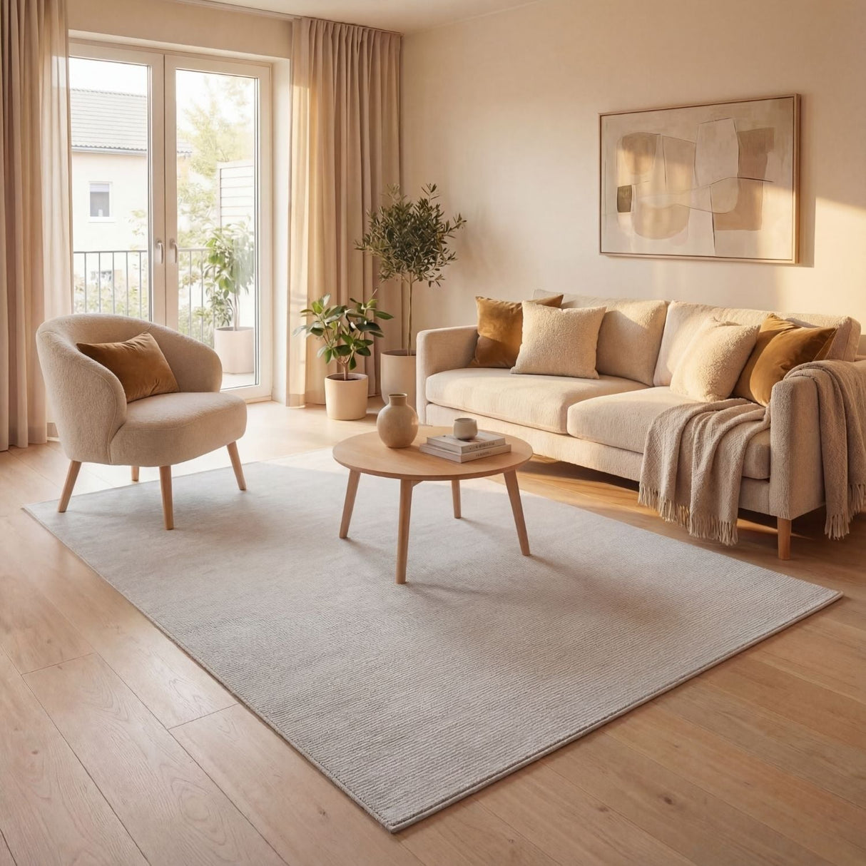 The Rugs Carmel Cream Striped Rug 6010