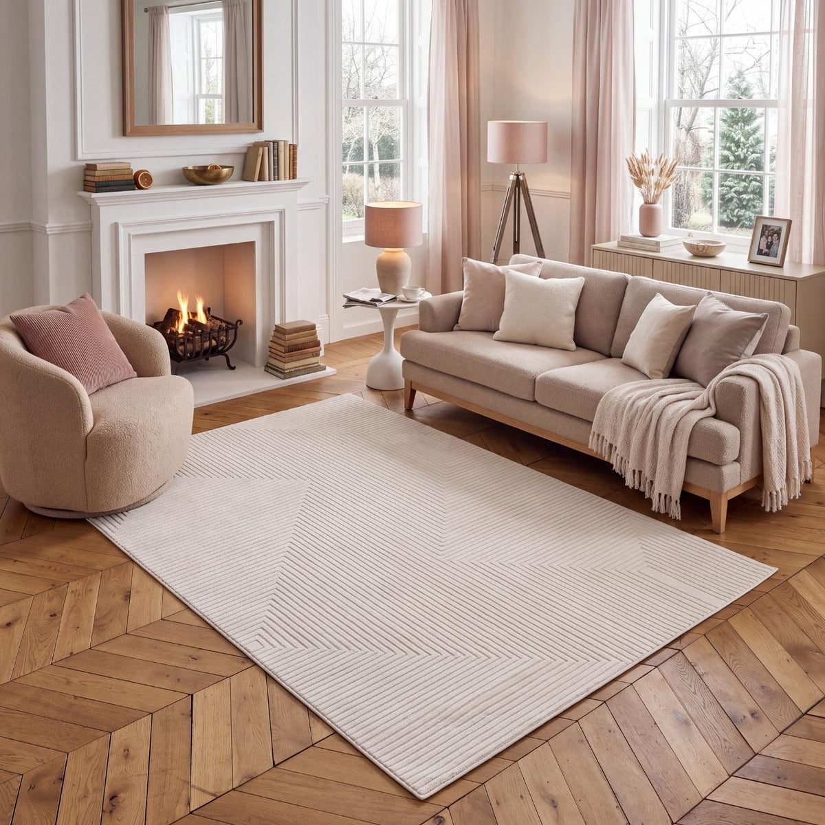 Carmel Cream Geometric | The Rugs