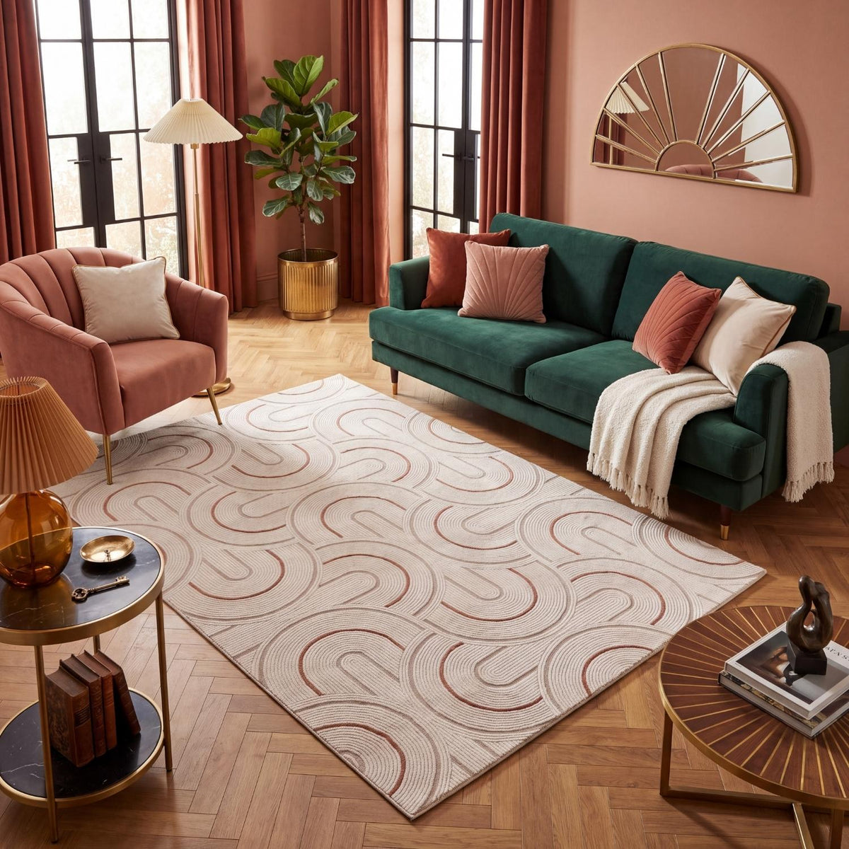 The Rugs Carmel Cream-Terra Geometric Rug 6070