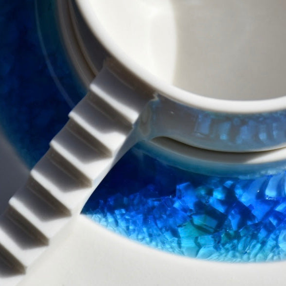 4AM Studio Castle Coffee Set Blue Glass Moat