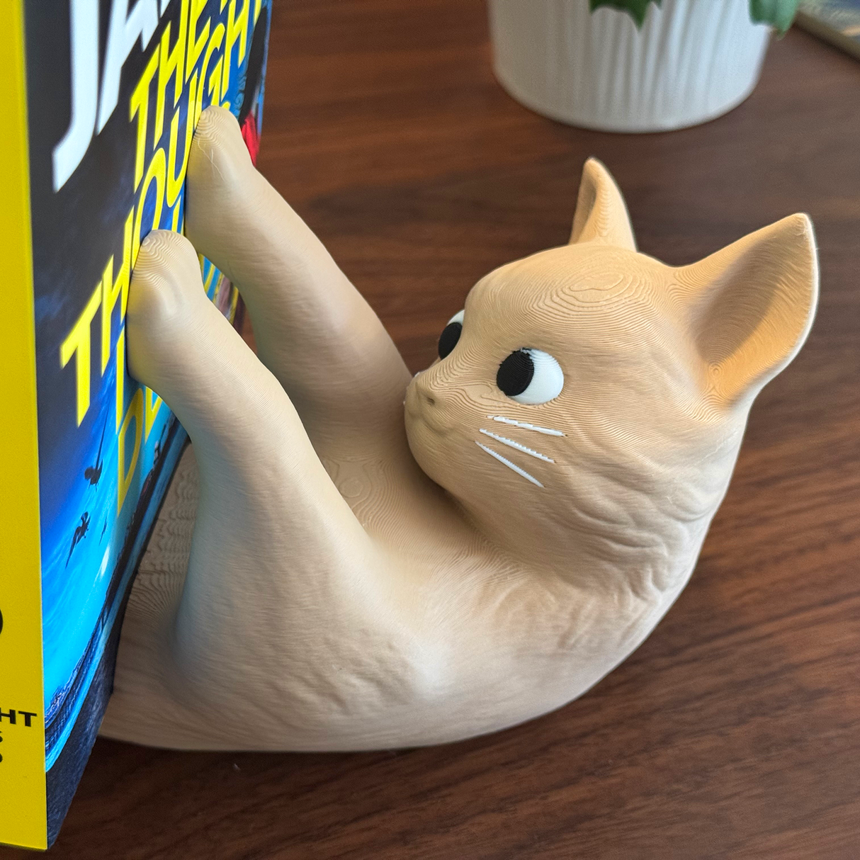 Filamora Studios Purr-fect Cat Book Display Holder with Tail