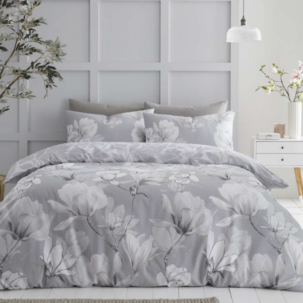 Blush & Bale Magnolia Dreams Grey Duvet Set