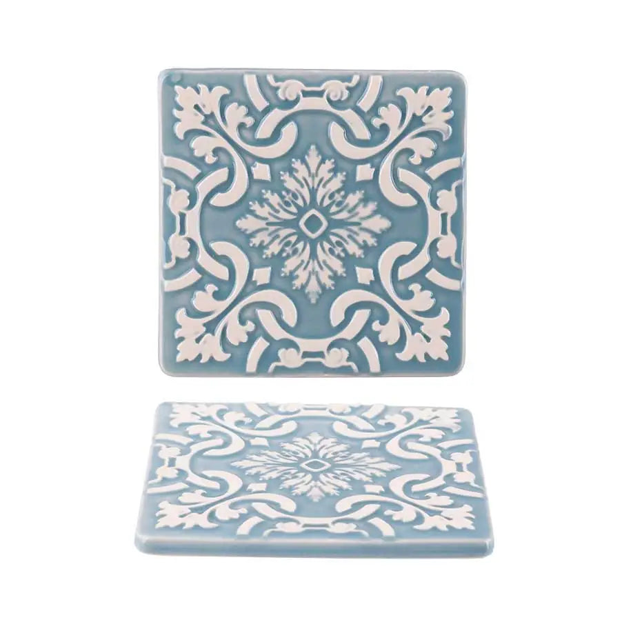 Portuguese Treasures Azulejo Ceramic Coasters Blue - Set of 2