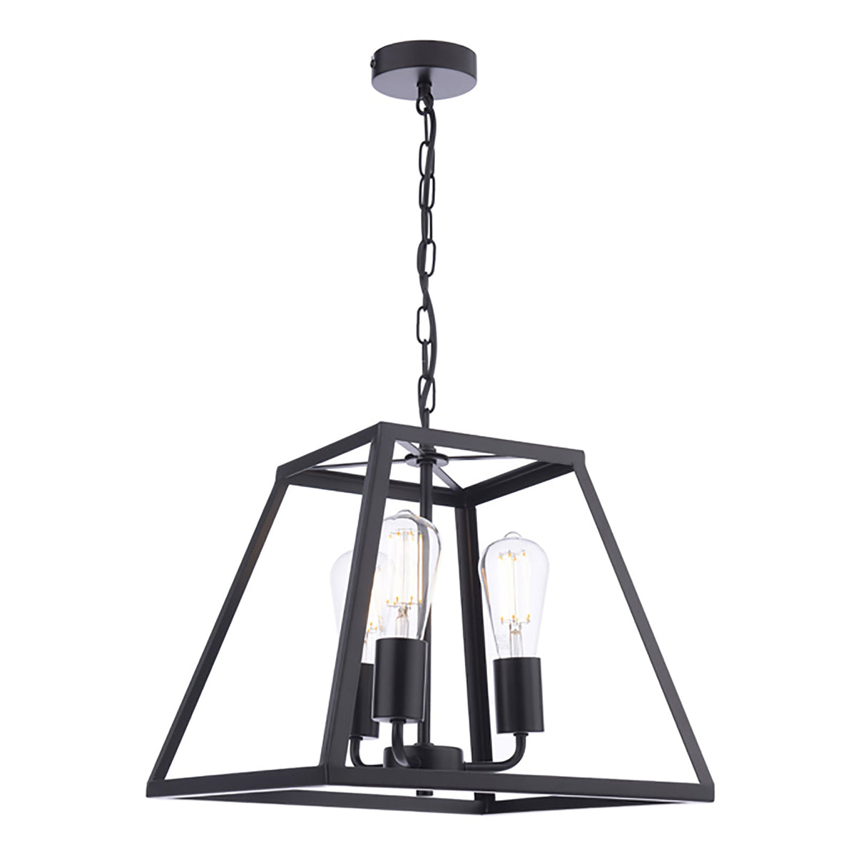 Pagazzi Charley 3 Light Black Lantern Ceiling Pendant
