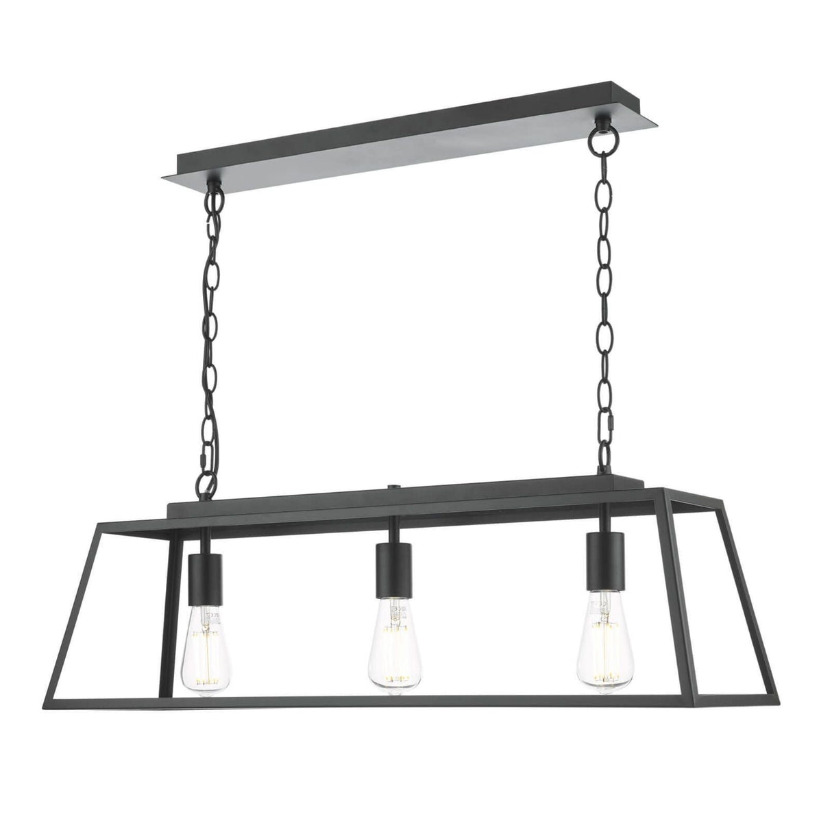 Pagazzi Charley 3 Light Matte Black Ceiling Pendant Bar