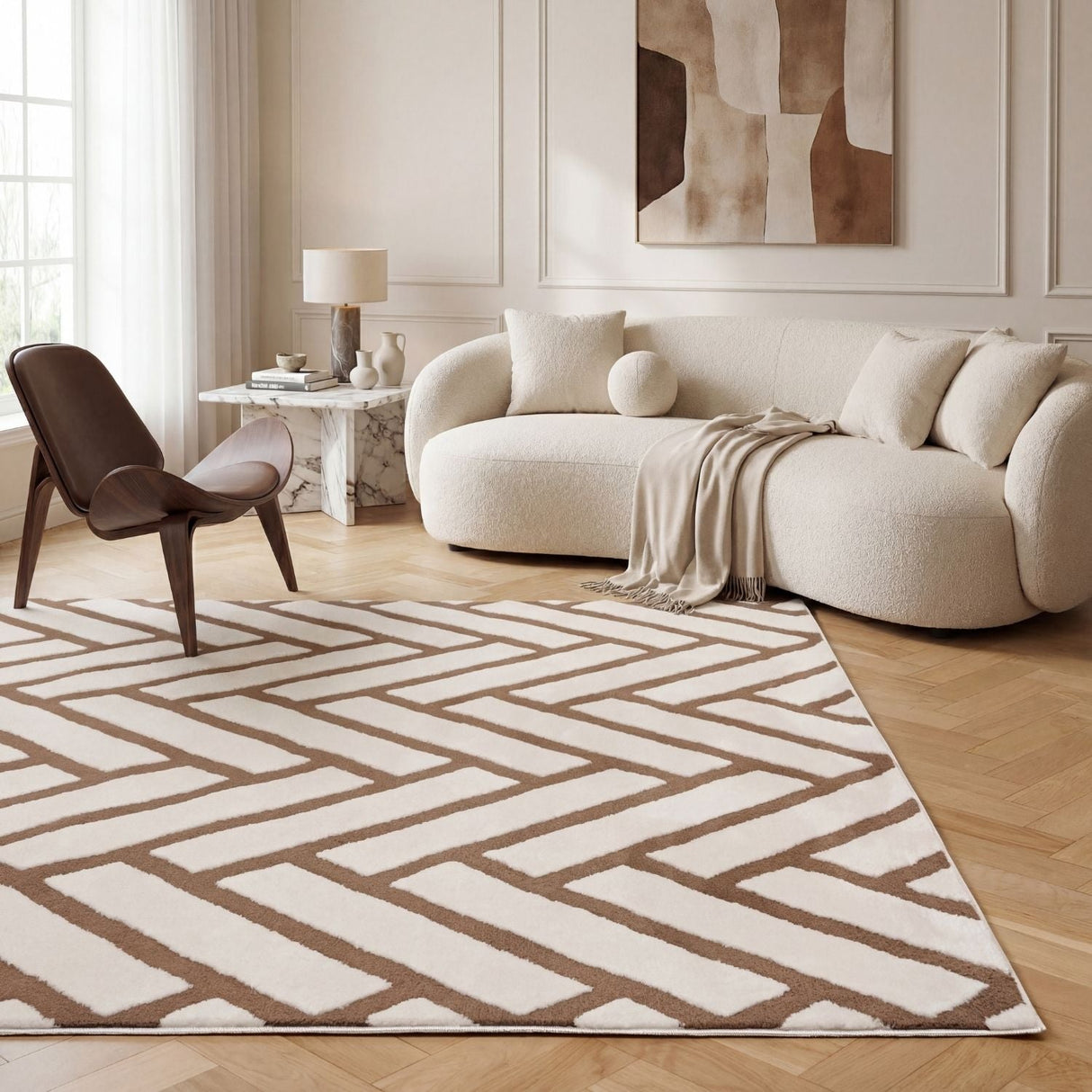 The Rugs Loft Chevron Brown Rug