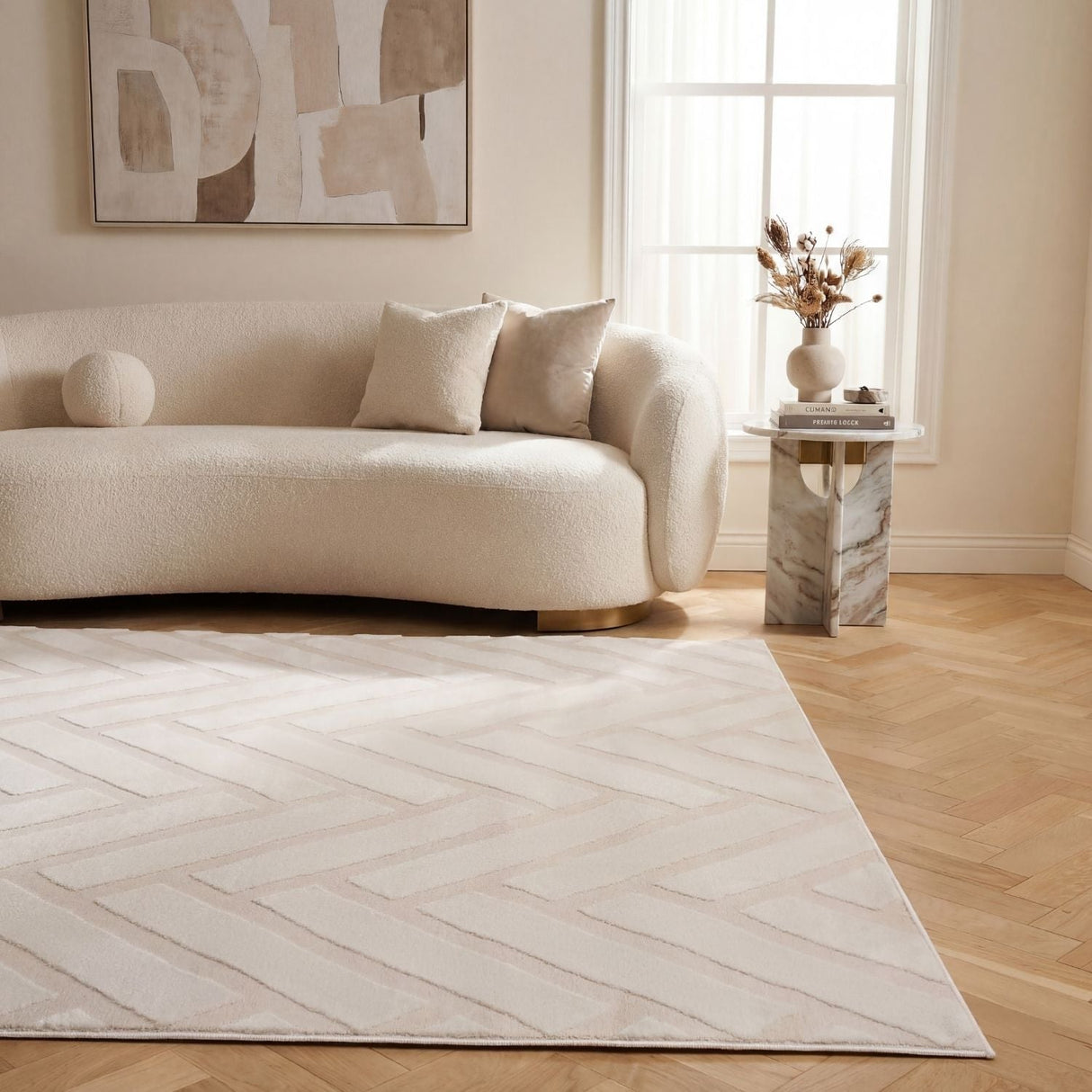 The Rugs Loft Chevron Cream Rug