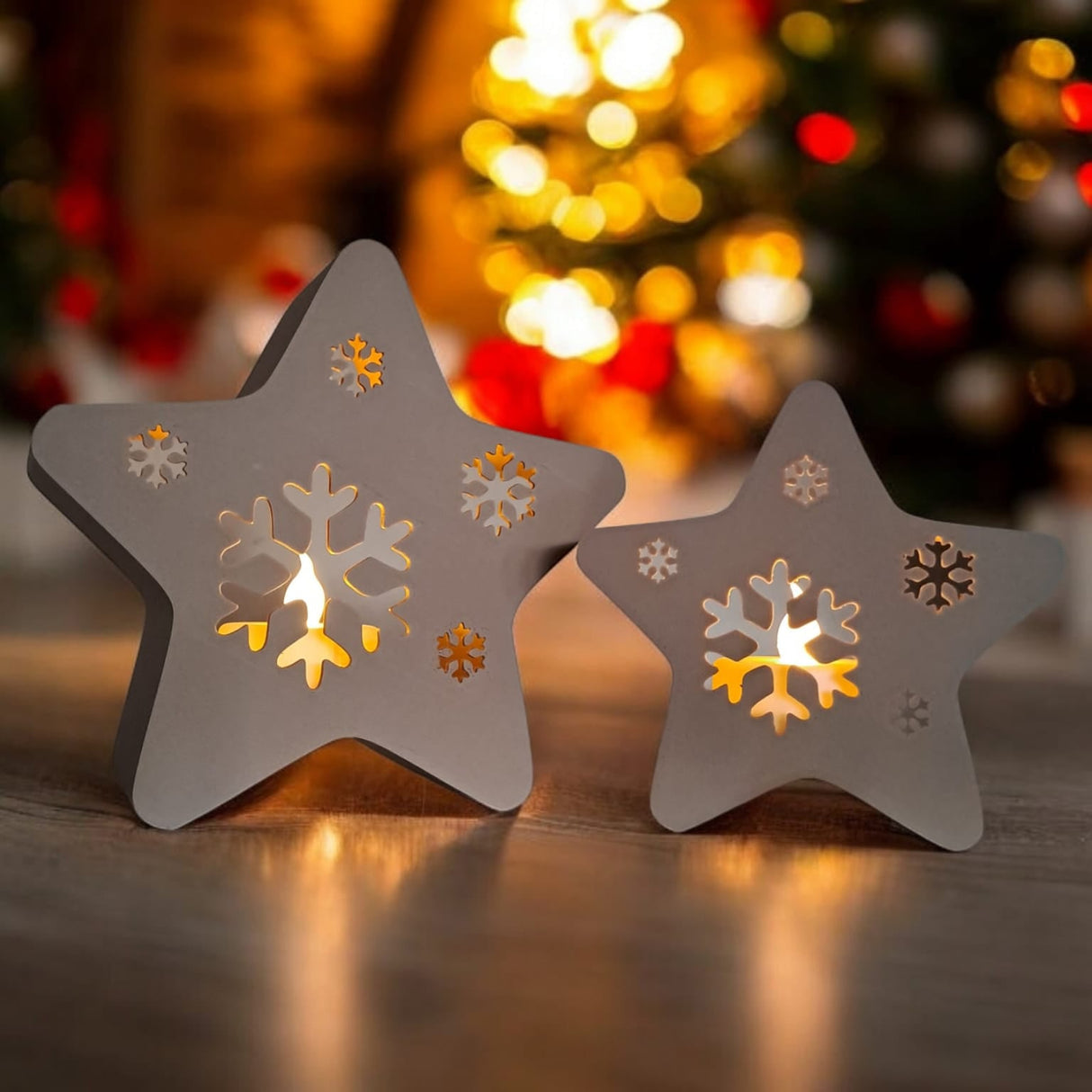Filamora Studios Twinkle Snowflake LED Tealight