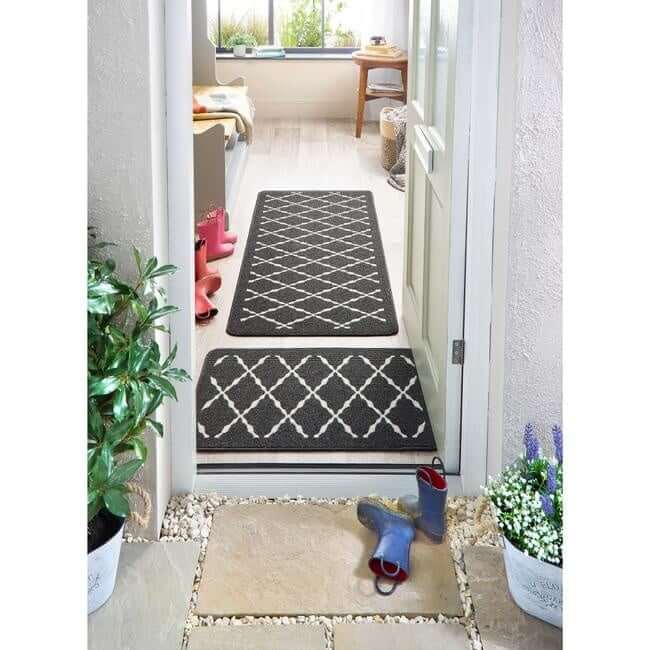 The Rugs Washable Mat & Runners – Diamond Design