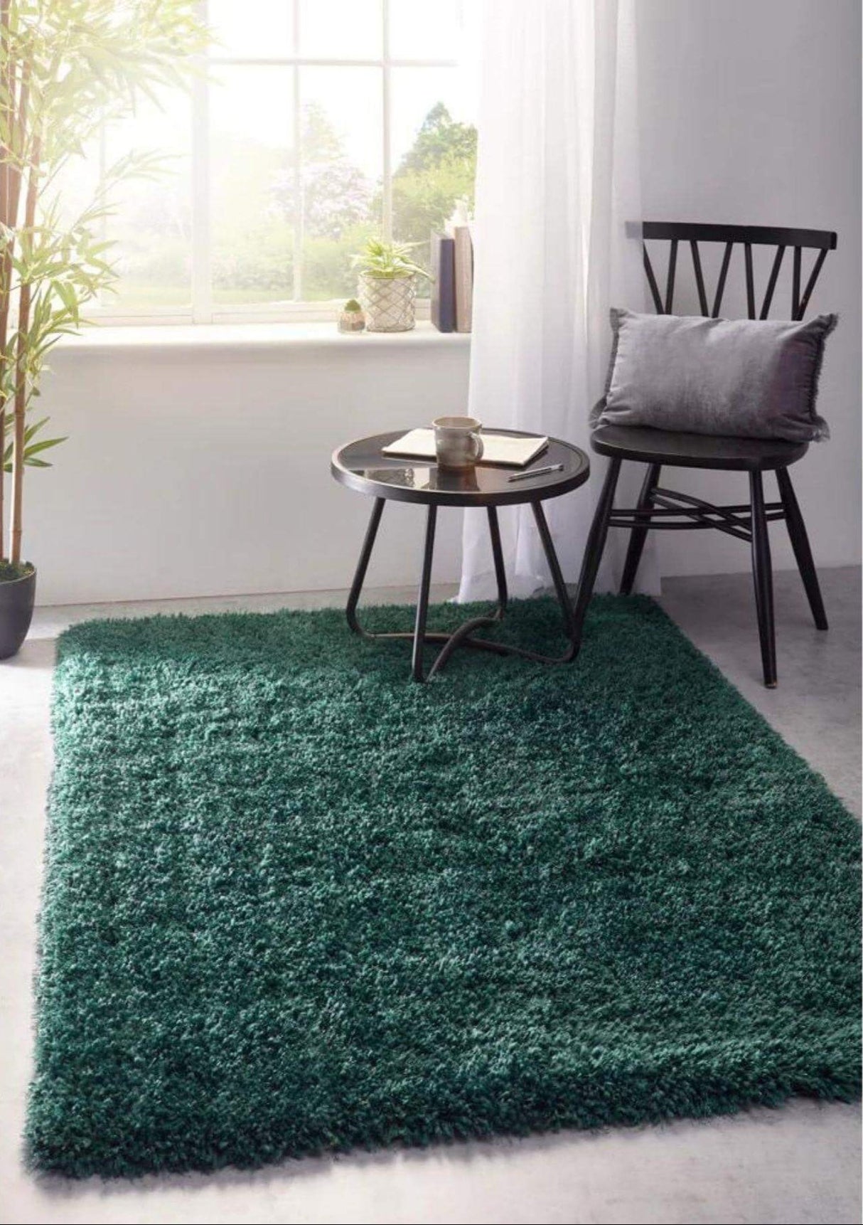 The Rugs Chicago Forest Green Shaggy Rug