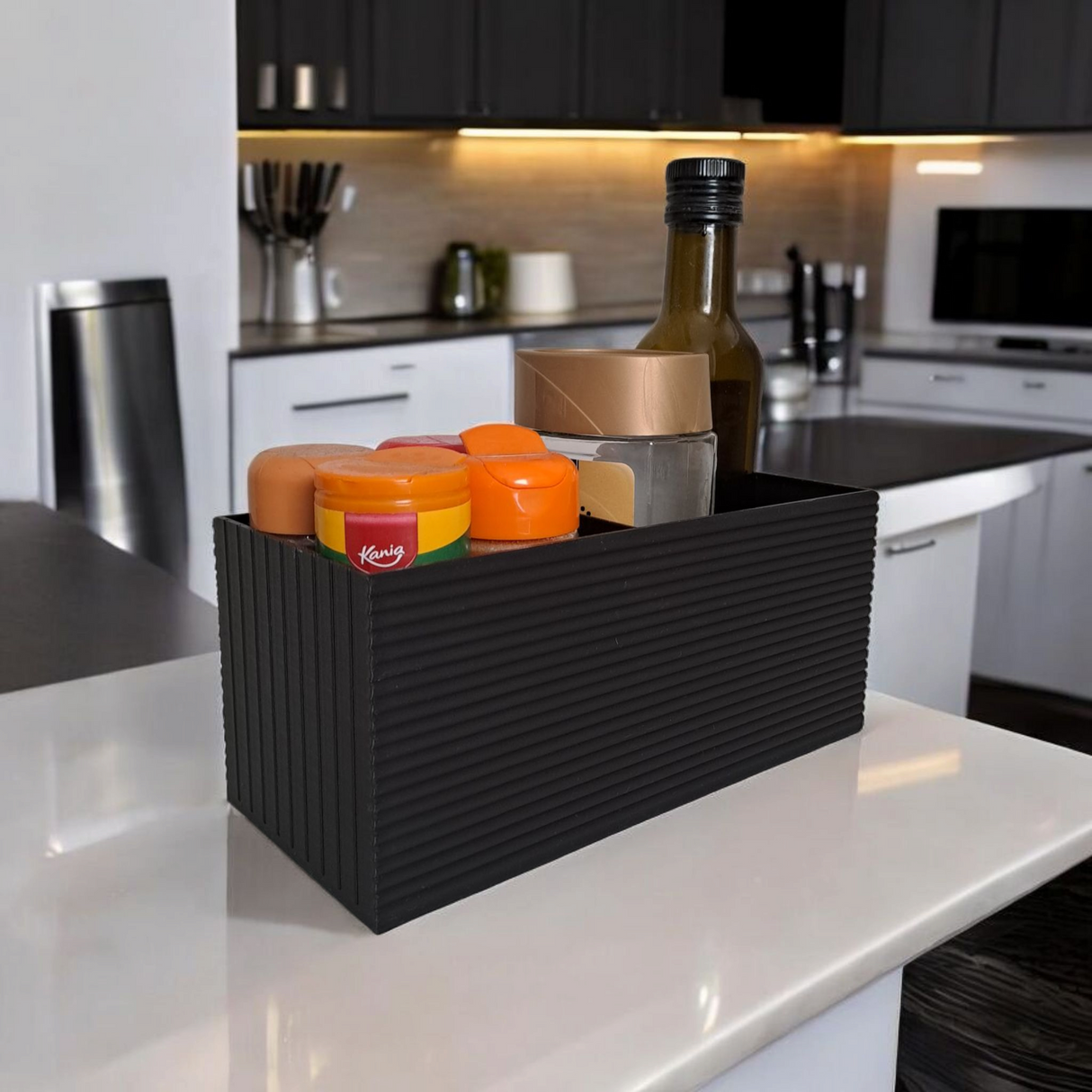Filamora Studios Modern Ribbed Desk Organiser Remote Holder