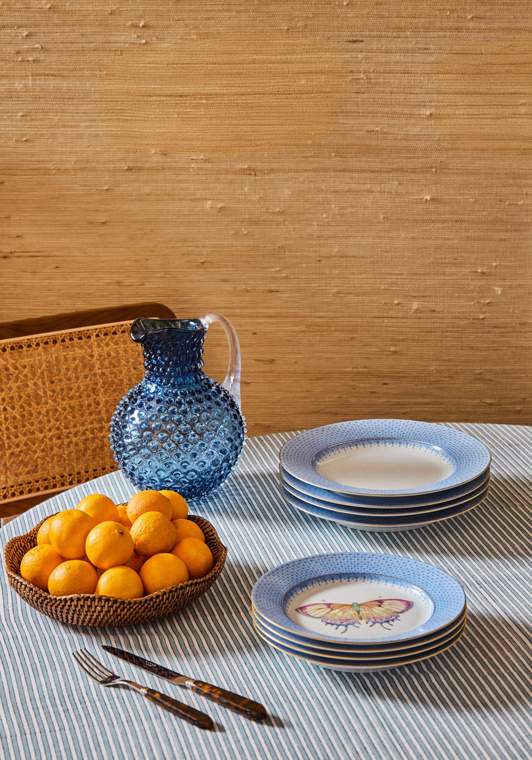 Casa by Josephine Jenno Cornflower Blue Lace Butterfly Plates - Set of 4
