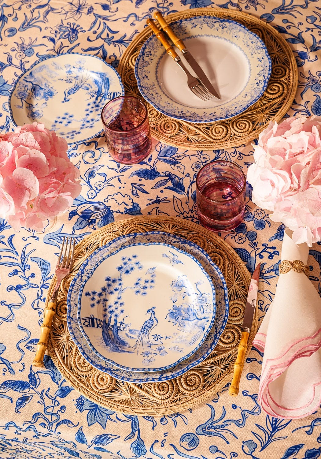 Casa by Josephine Jenno Virginia Blue White Dessert Plates - Set of 4