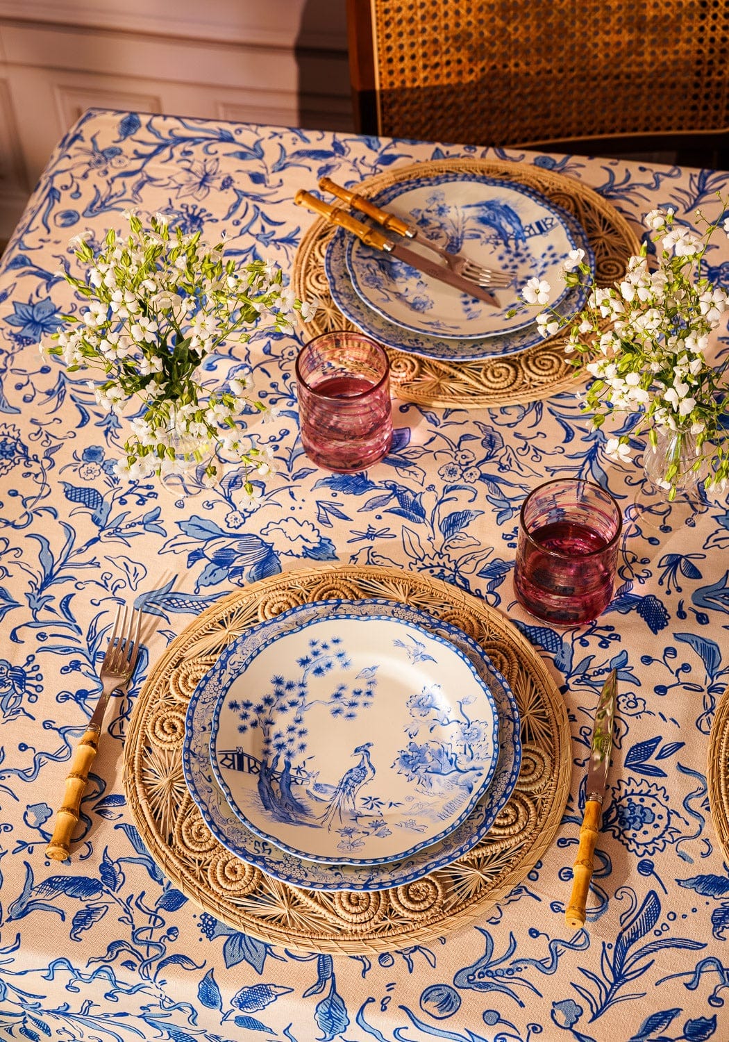 Casa by Josephine Jenno Virginia Blue White Dessert Plates - Set of 4