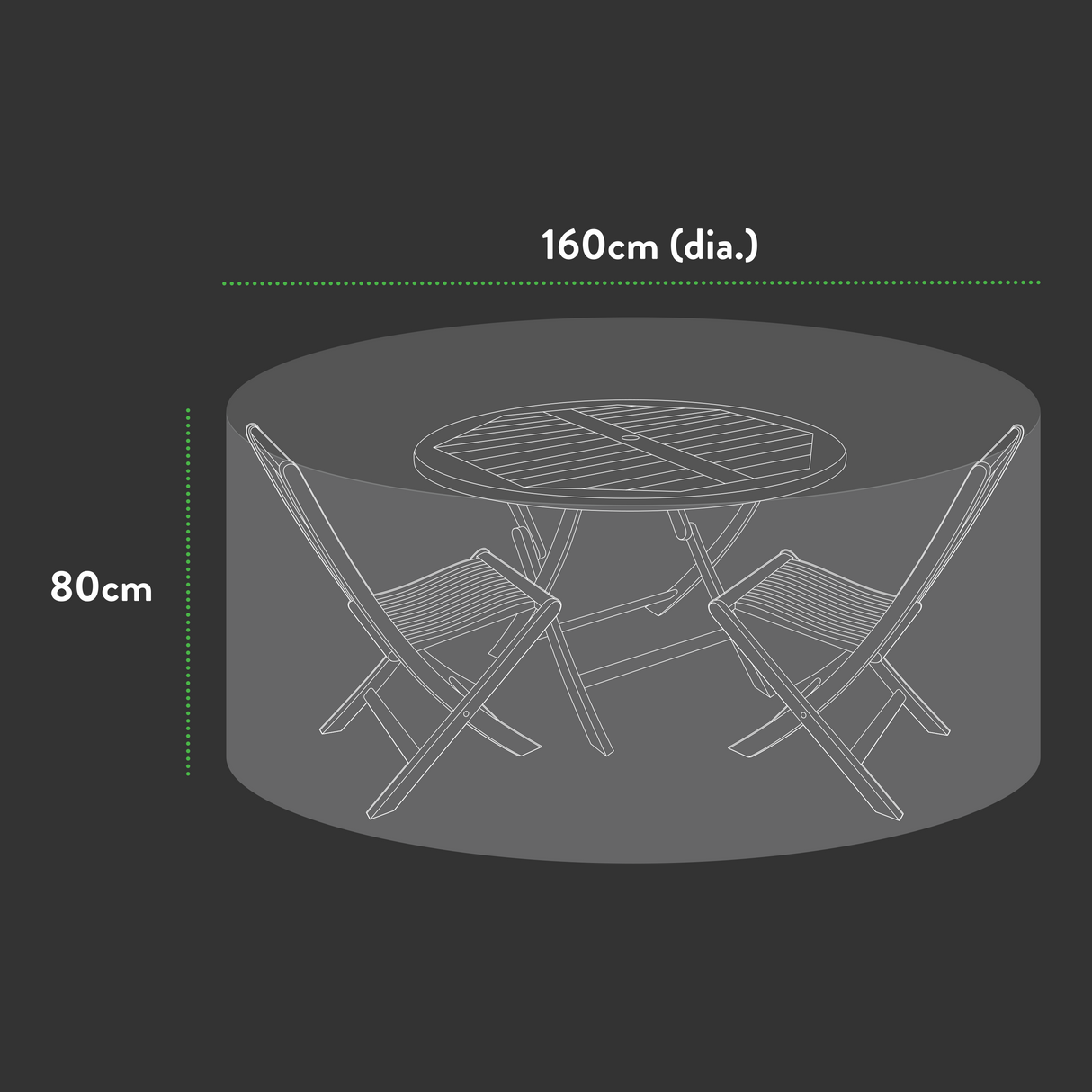 Etree Premium Small (2-4 seater) Round Patio Set Cover - 160 (Dia.)X 80(H) cm