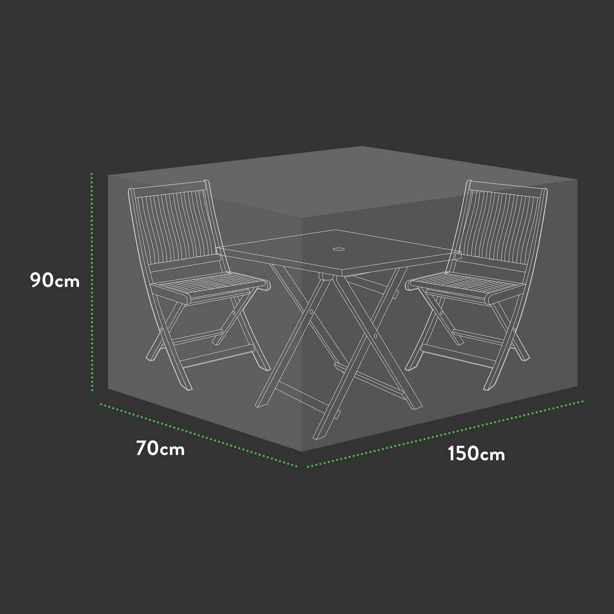 Etree Premium Square Bistro Set Cover - 150 X 70 X 90 (H) cm