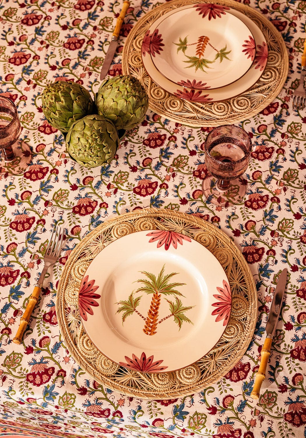 Casa by Josephine Jenno Arabella Dinner Plate - Green Palm Tree