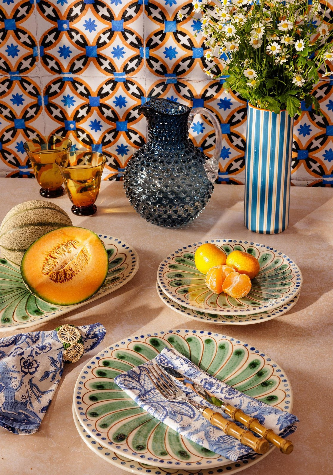 Casa by Josephine Jenno Peacock Dinner Plate - Green