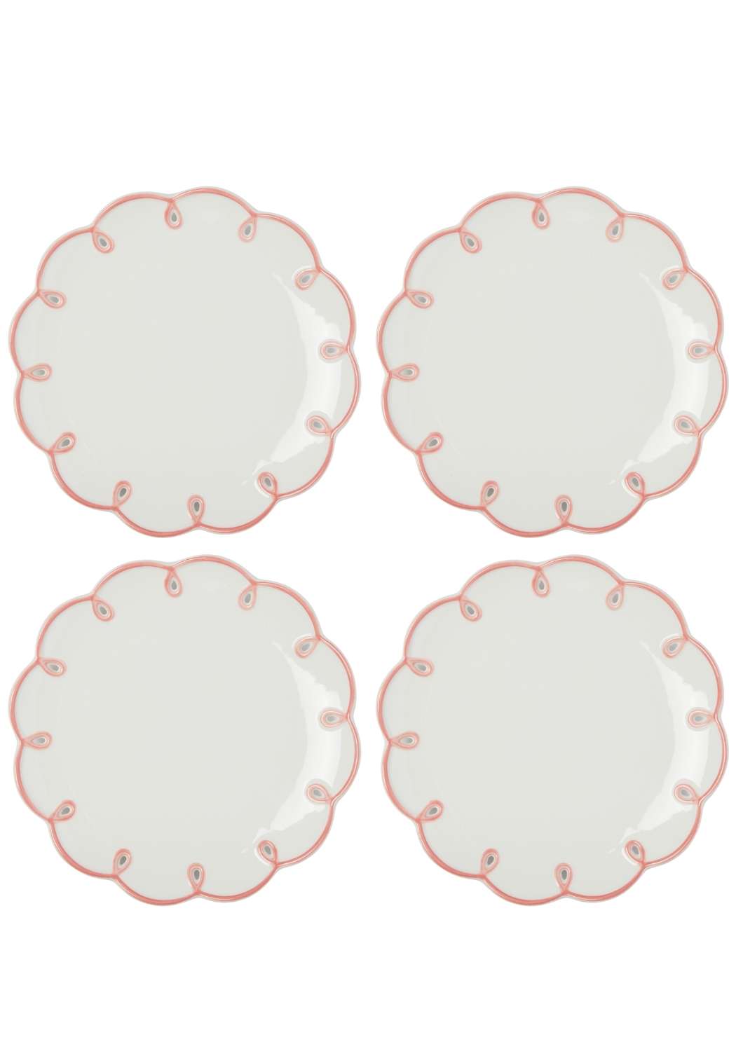 Casa by Josephine Jenno Pretty in Pink Scalloped Lunch Plate - Set of 4