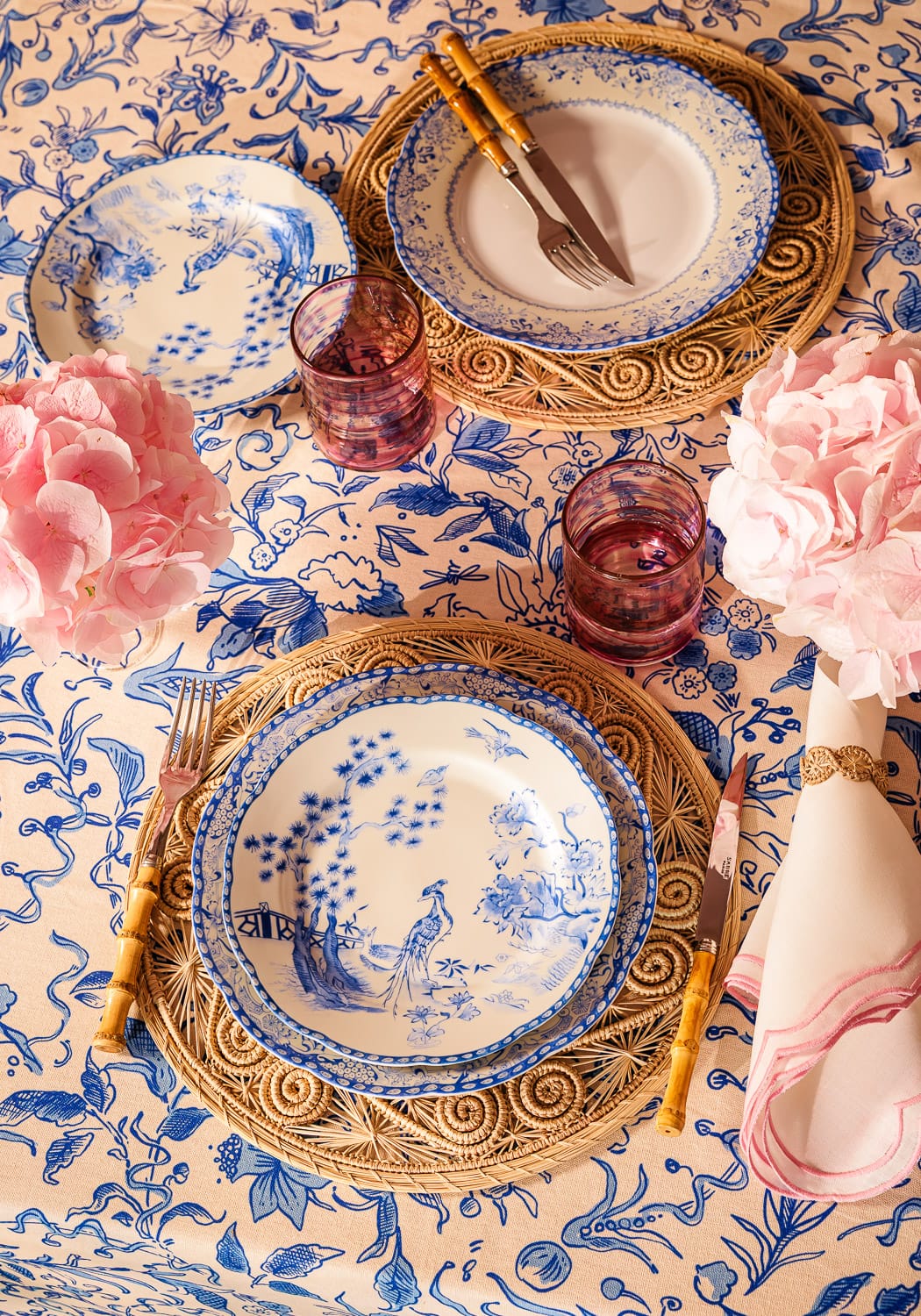 Casa by Josephine Jenno Virginia Blue White Dinner Plates - Set of 4