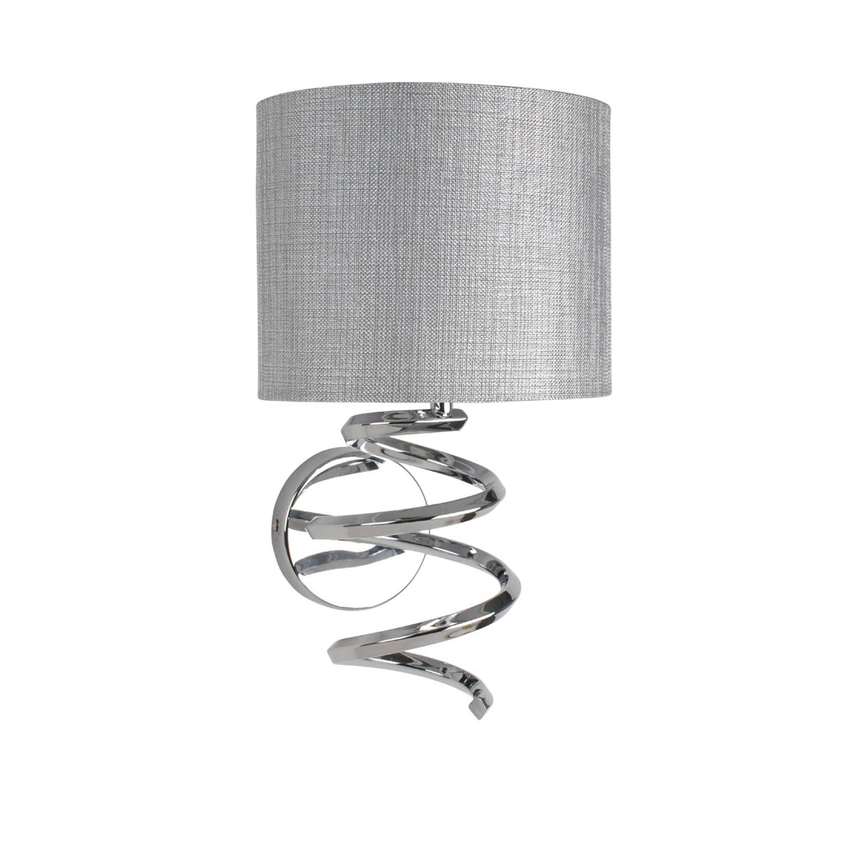 Pagazzi Kasi Light Polished Chrome Wall Light with Grey Shade
