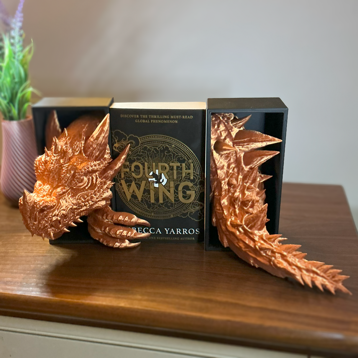 Filamora Studios 3D Dragon Book Nook Fantasy Shelf (Head, Tail, or Full Set)