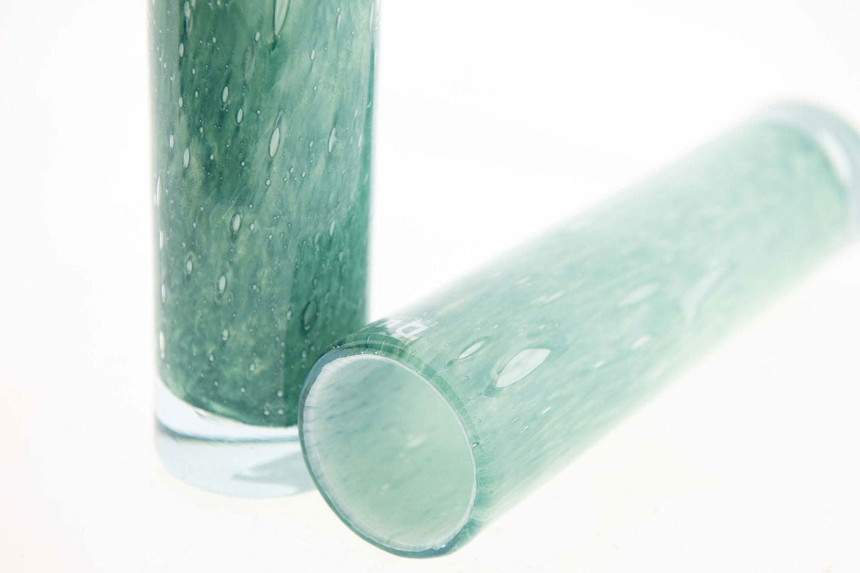 Lowlands Design Green & White Cylinder Vase