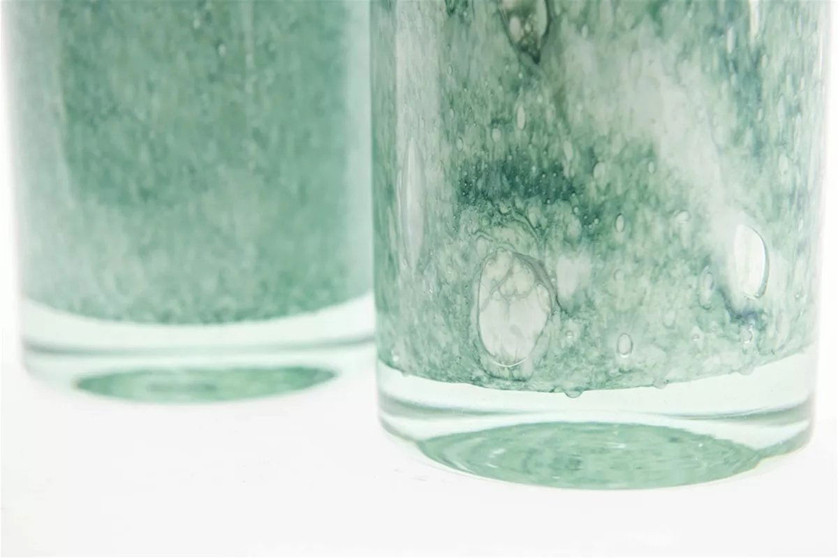 Lowlands Design Green & White Cylinder Vase