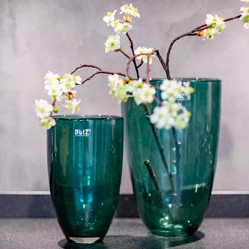 Lowlands Design Dark Green Glass Flower Vase by Dutz