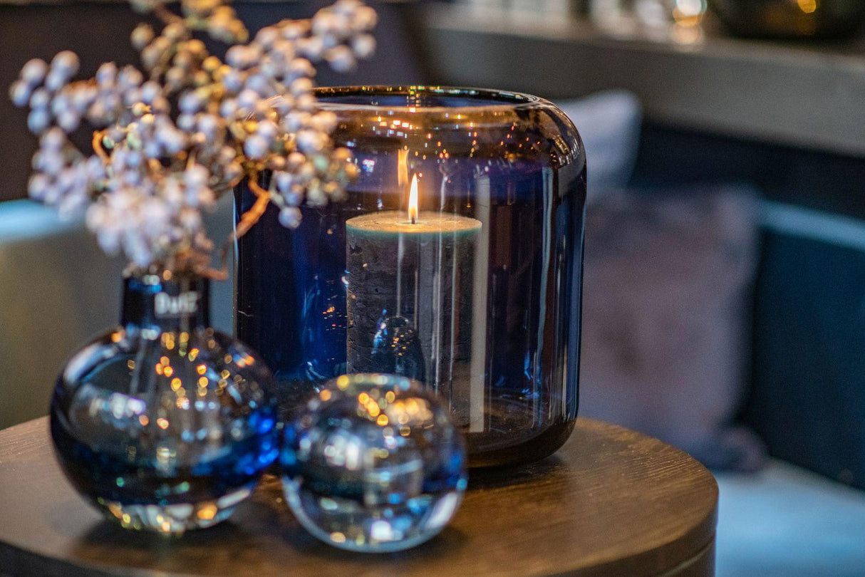 Lowlands Design Mazurka Nightblue Glass Vase by Dutz
