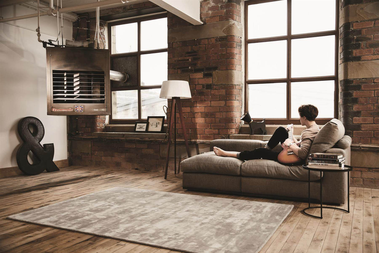 Karma Grey Solid Luxury Viscose Rug by The Rugs