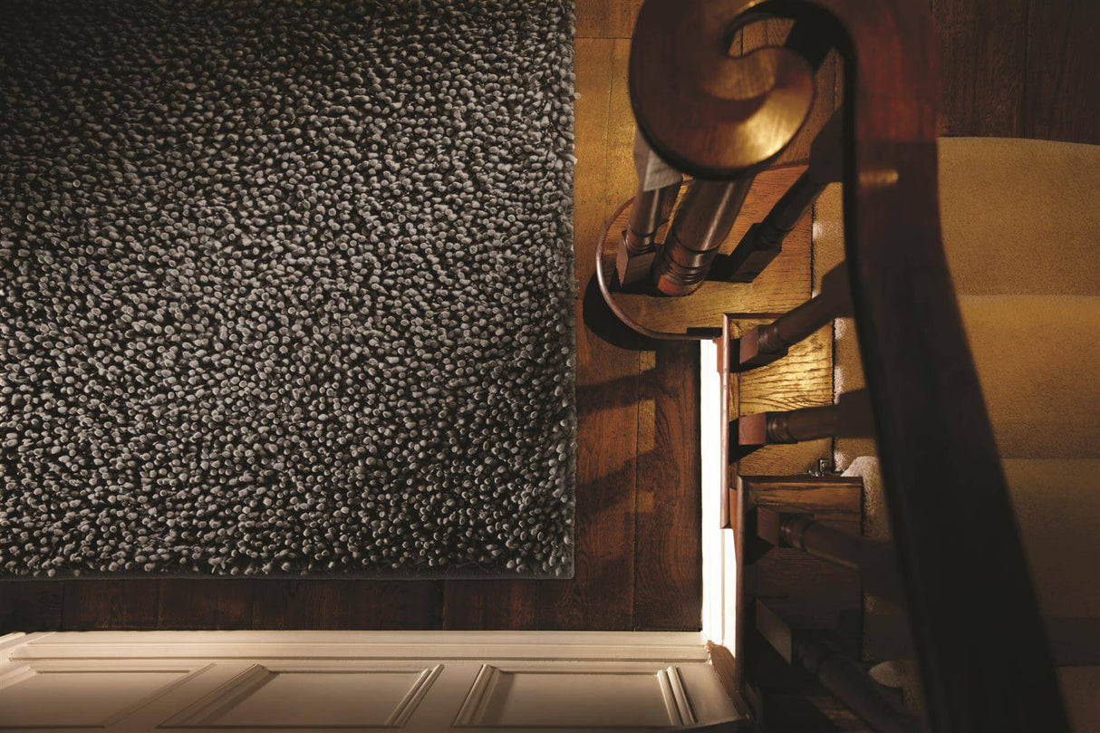 The Rugs Maine Dark Grey Shaggy Pile Wool Rug