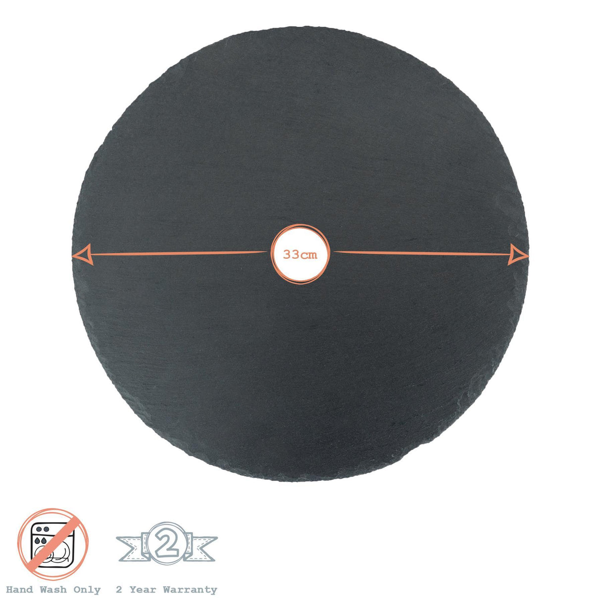 Rinkit Round Slate Placemats Pack of 6 - 33cm