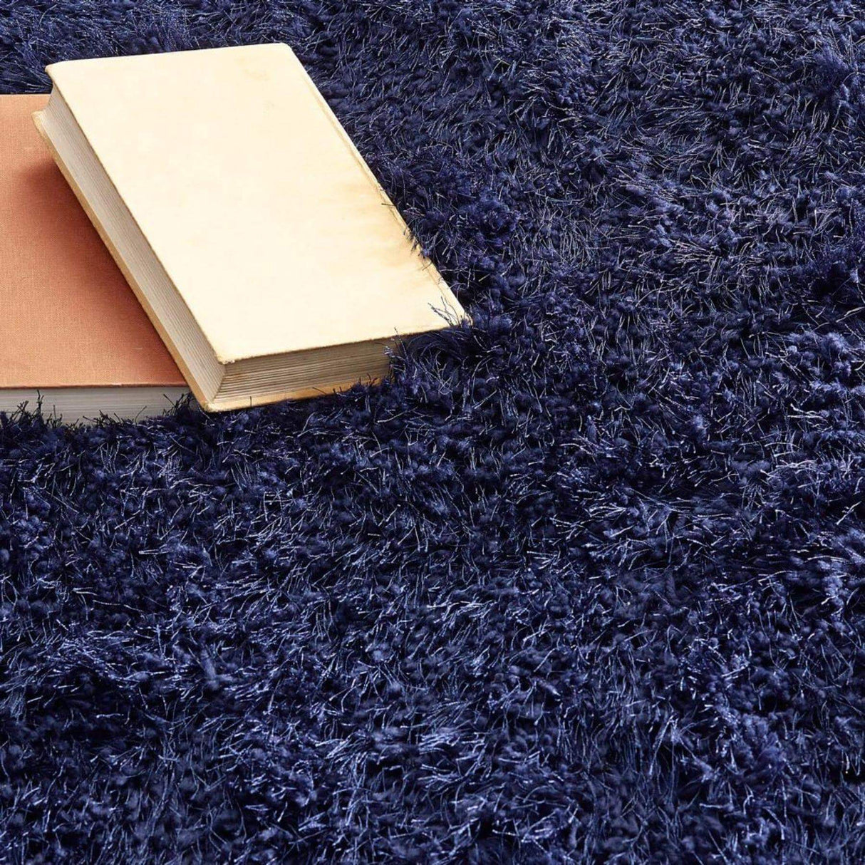 The Rugs Extravagance Navy Shaggy Rug – Plush 50mm
