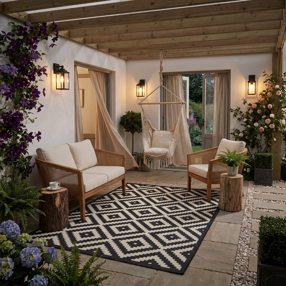 The Rugs Ecology Outdoor Rug Black | 100bl