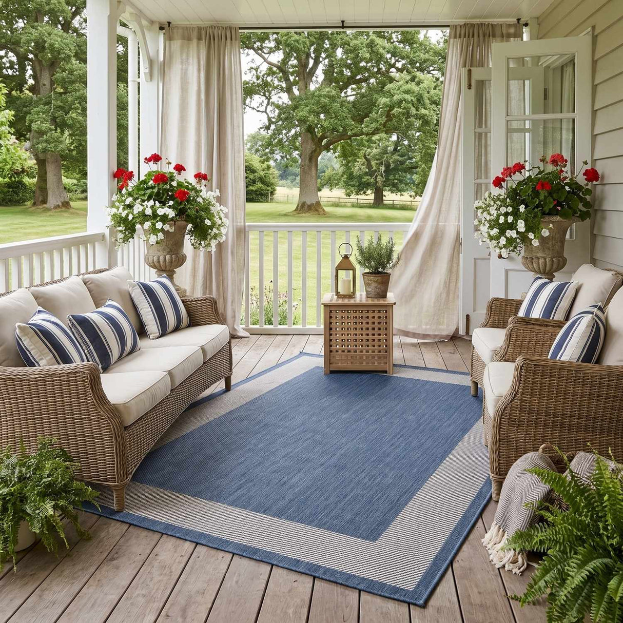 Ecology Outdoor Rug Blue 200BL by The Rugs