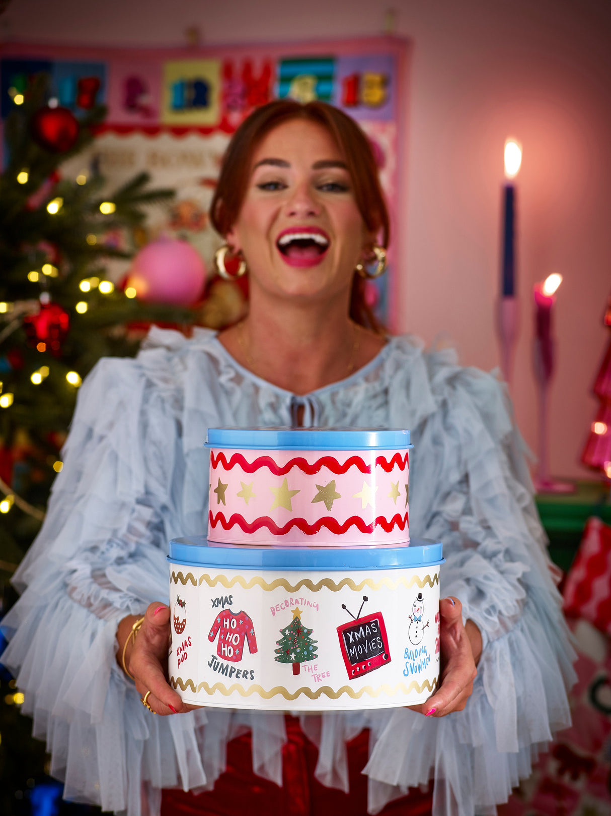 Eleanor Bowmer Fabulously Festive Set of 2 Cake Tins