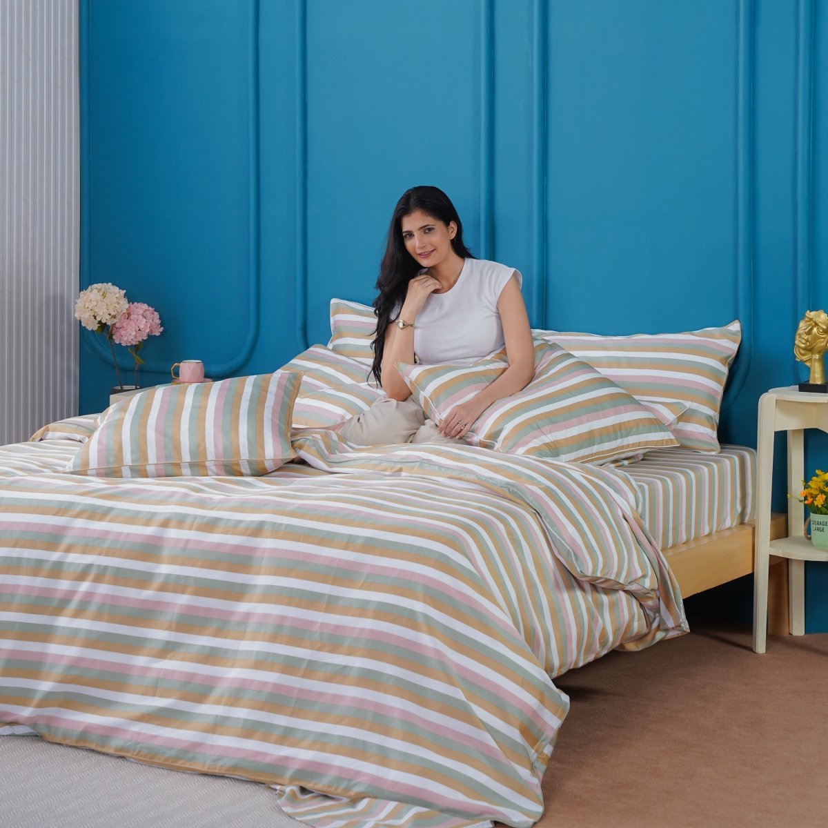 Ella Cotton by SHEET STORY - Serene Stripe Duvet Cover