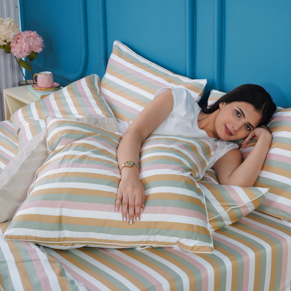 SHEET STORY Ella Cotton - Serene Stripe Pillowcases Pair