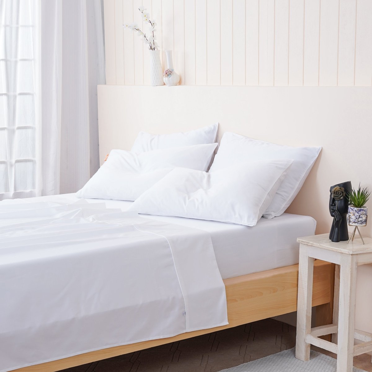 SHEET STORY Ella Cotton White Flat Sheet