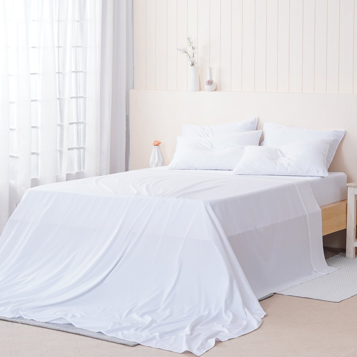 SHEET STORY Ella Cotton White Flat Sheet