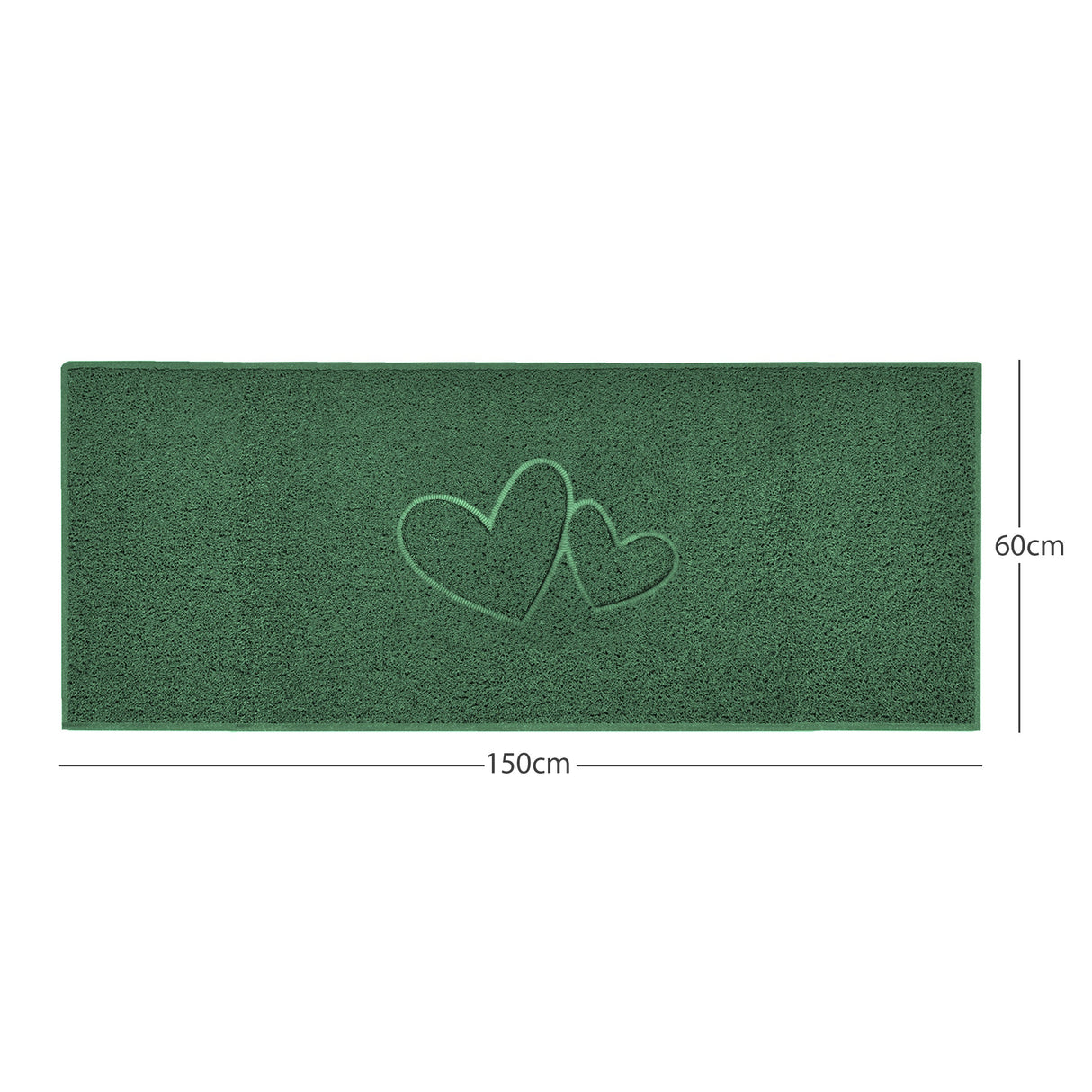 Double Heart Embossed Spaghetti Door Mat Non Slip | Nicoman