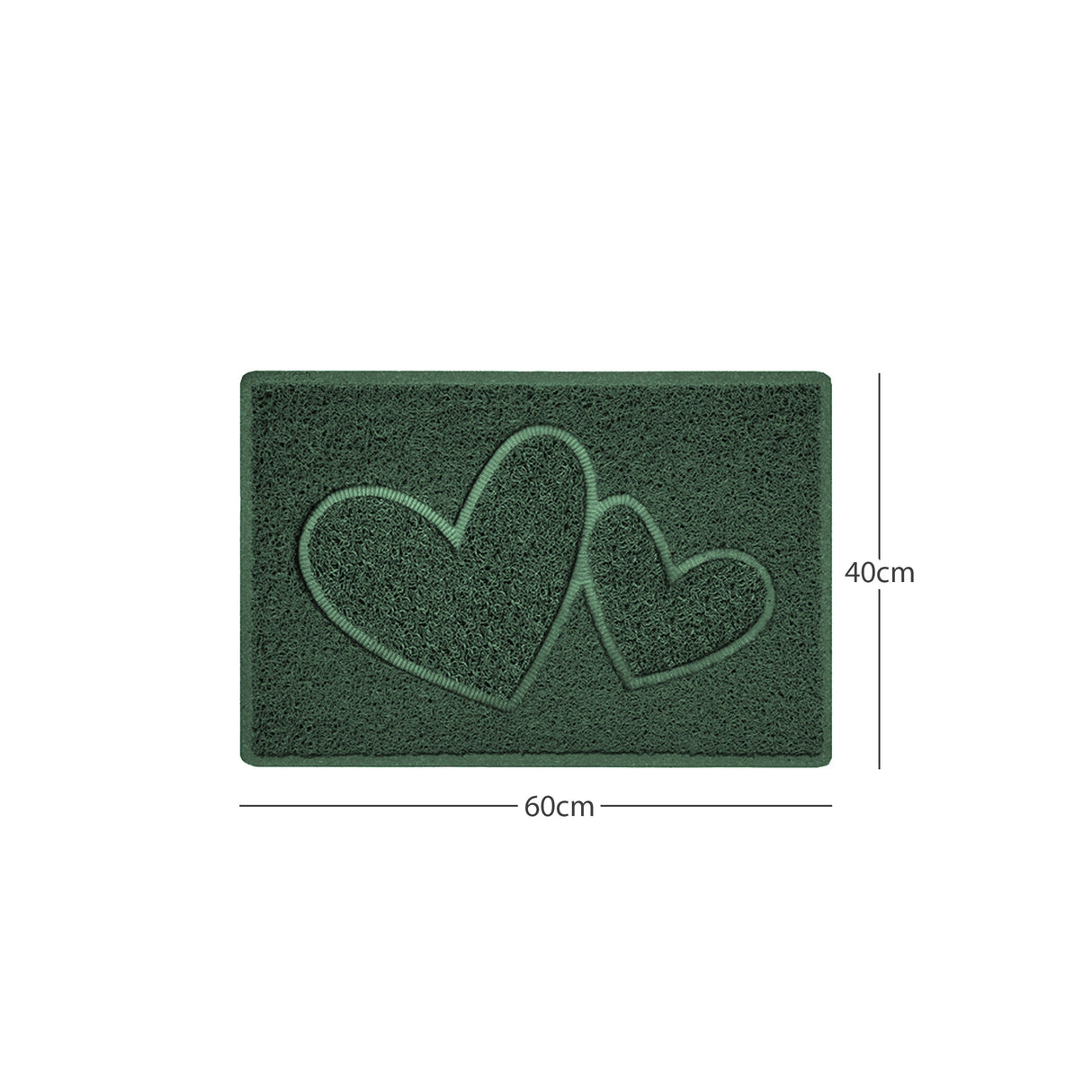 Double Heart Embossed Spaghetti Door Mat Non Slip | Nicoman