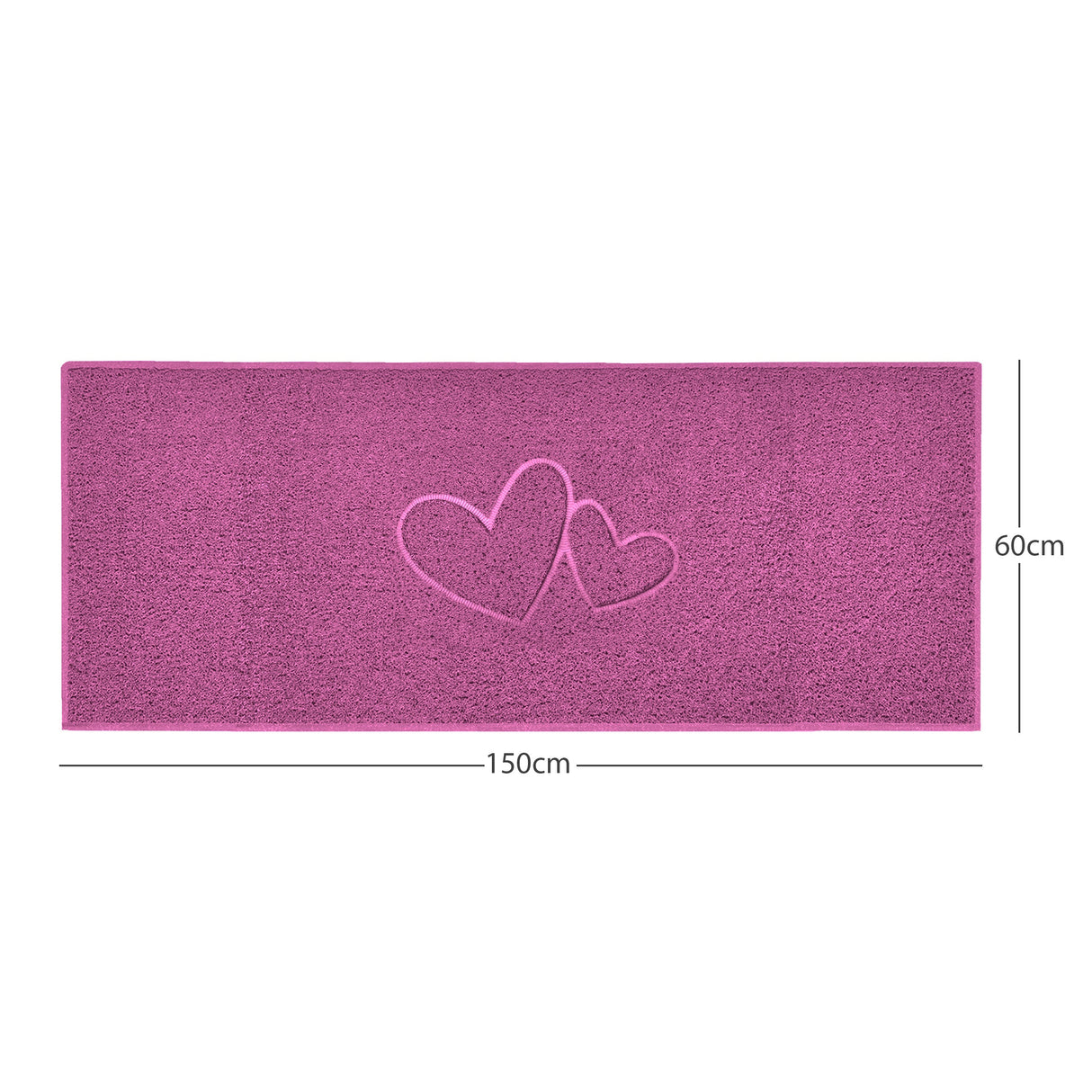 Double Heart Embossed Spaghetti Door Mat Non Slip | Nicoman