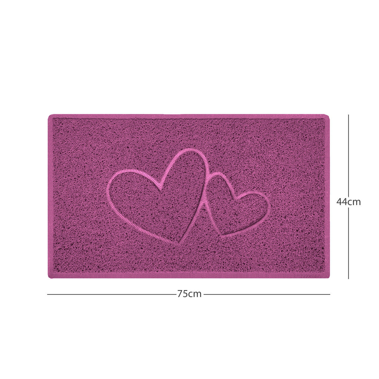 Double Heart Embossed Spaghetti Door Mat Non Slip | Nicoman