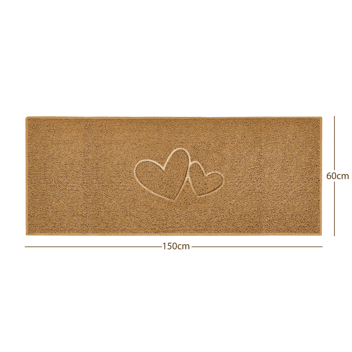 Double Heart Embossed Spaghetti Door Mat Non Slip | Nicoman