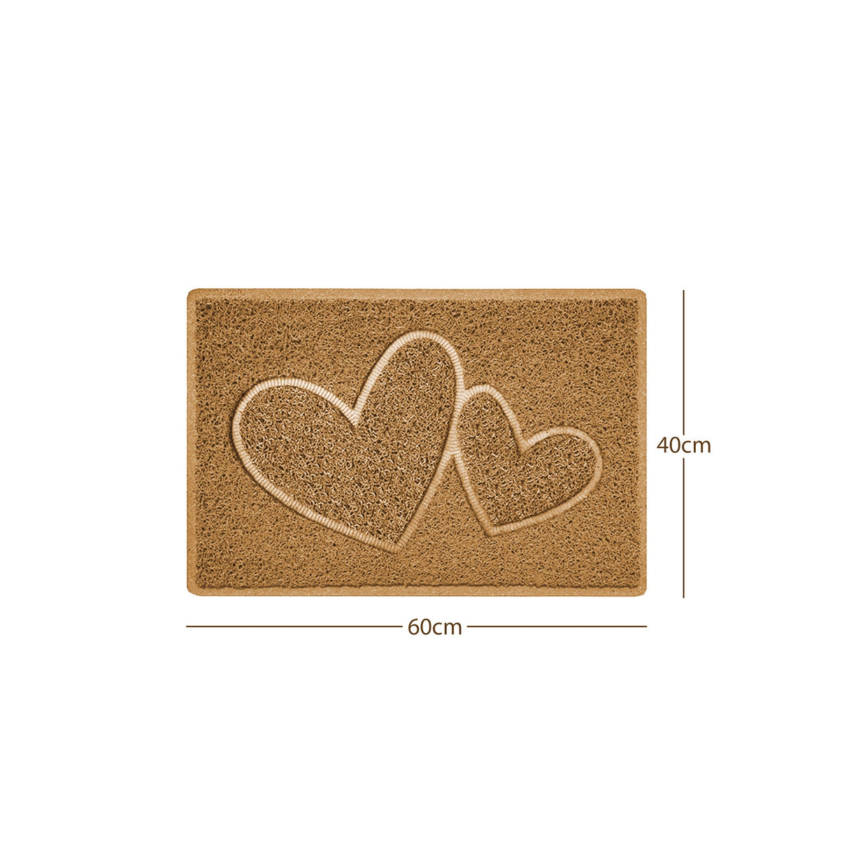 Double Heart Embossed Spaghetti Door Mat Non Slip | Nicoman