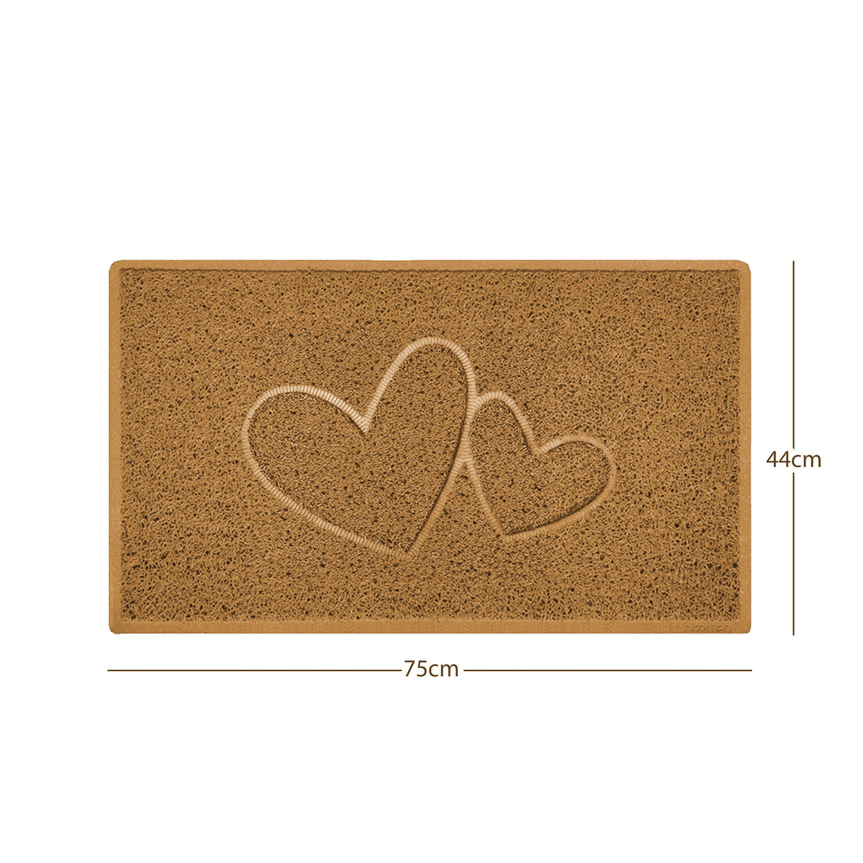 Double Heart Embossed Spaghetti Door Mat Non Slip | Nicoman